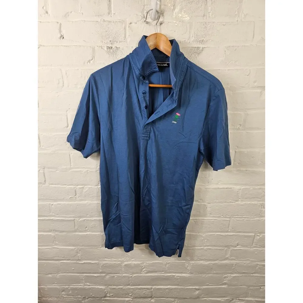 Travis Mathew Men's Golf Polo Shirt Short Sleeve Collared Blue Size Medium - Picture 1 of 5